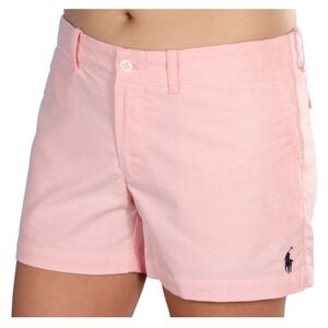 Ralph Lauren Pink Oxford Cotton Chino Shorts Size 10 Womens Preppy 3" Inseam